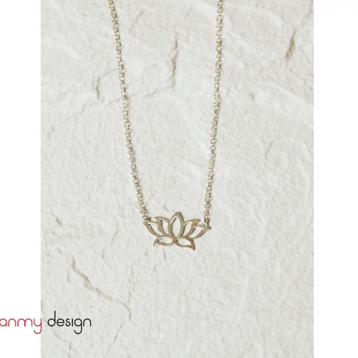 Silver lotus necklace